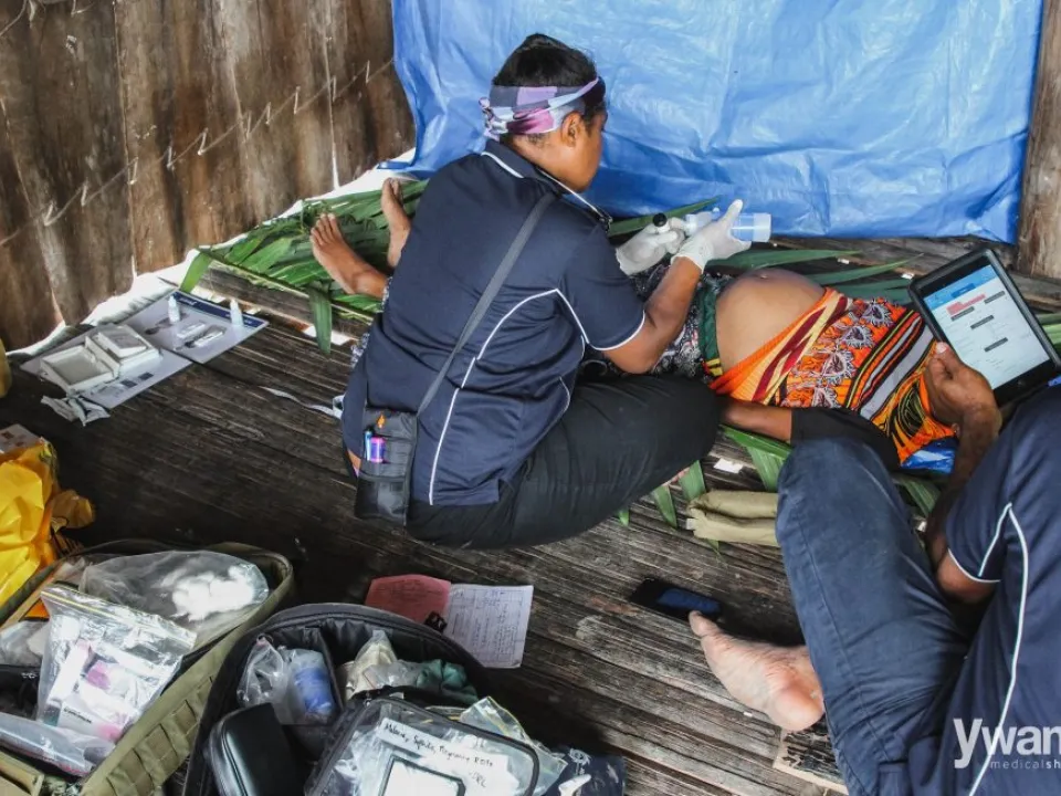 Midwifery student conducting antenatal