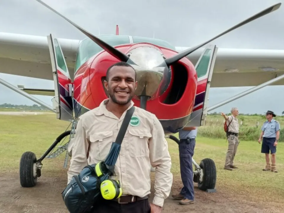Simon-at-Balimo-during-one-of-his-health-outreach-or-patrol-by-an-MAF-plane