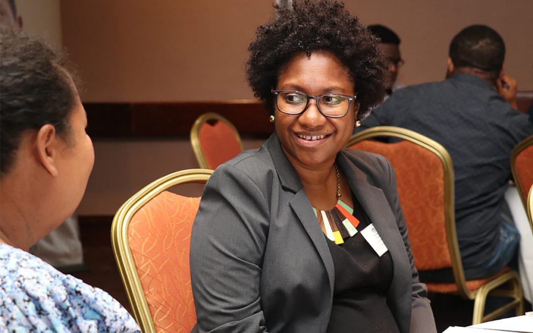 Photo of Gloria Salika during the Ethical Leadership Workshop at the Crowne Plaza hotel in Port Moresby