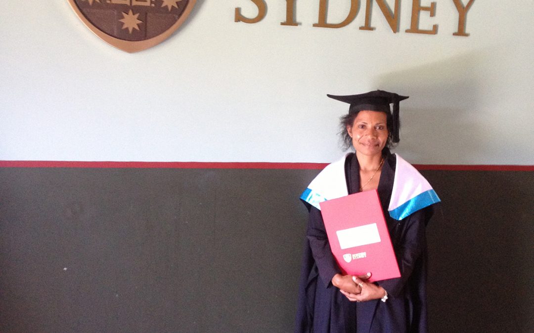 Betty Mundua at her graduation at the University of Sydney in 2013